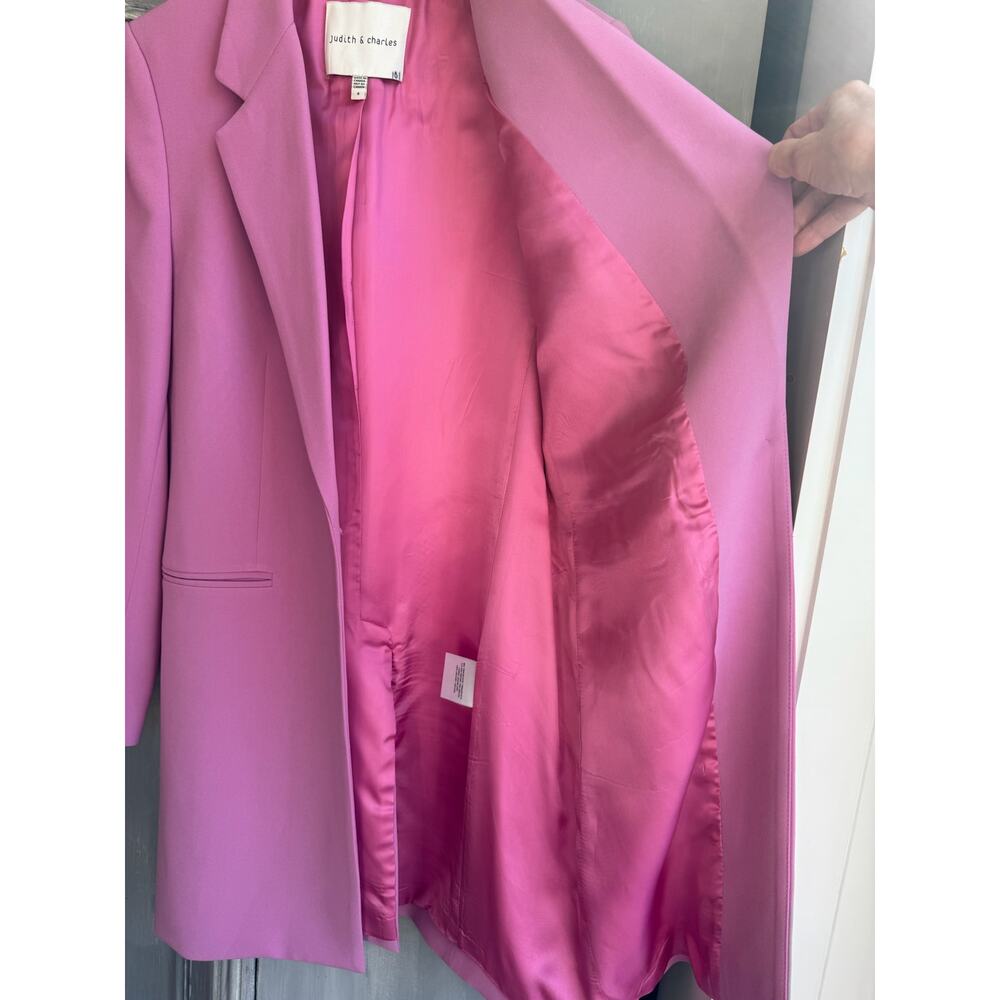 Judith & Charles Rae Pink Longline Blazer Dress Jacket Size 8 Made Canada $675 - Picture 11 of 15